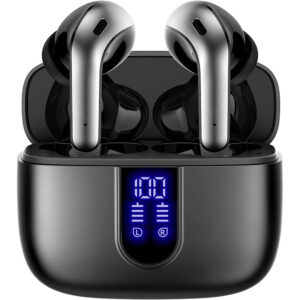 True Wireless Bluetooth Earbuds with Charging Case and LED Power Display